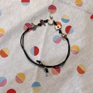 Adjustable cloth cord Alice in wonderland bracelet